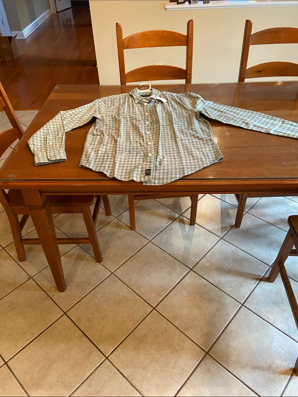 Abercrombie & Fitch Boys Plaid Button-Down Shirt in Blue & White